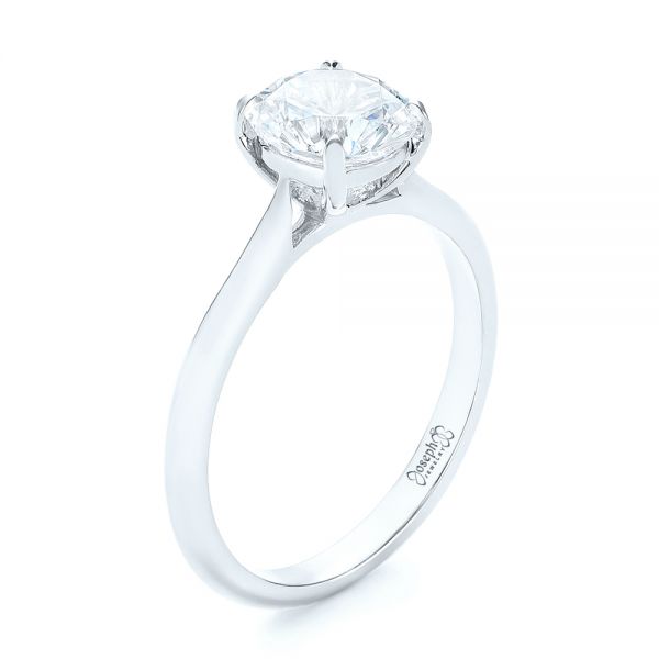 18k White Gold 18k White Gold Solitaire Diamond Engagement Ring - Three-Quarter View - 103297