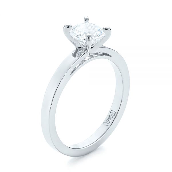  Platinum Platinum Solitaire Diamond Engagement Ring - Three-Quarter View -  103421