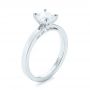 14k White Gold Solitaire Diamond Engagement Ring - Three-Quarter View -  103421 - Thumbnail