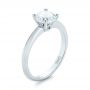 18k White Gold Solitaire Diamond Engagement Ring - Three-Quarter View -  103987 - Thumbnail
