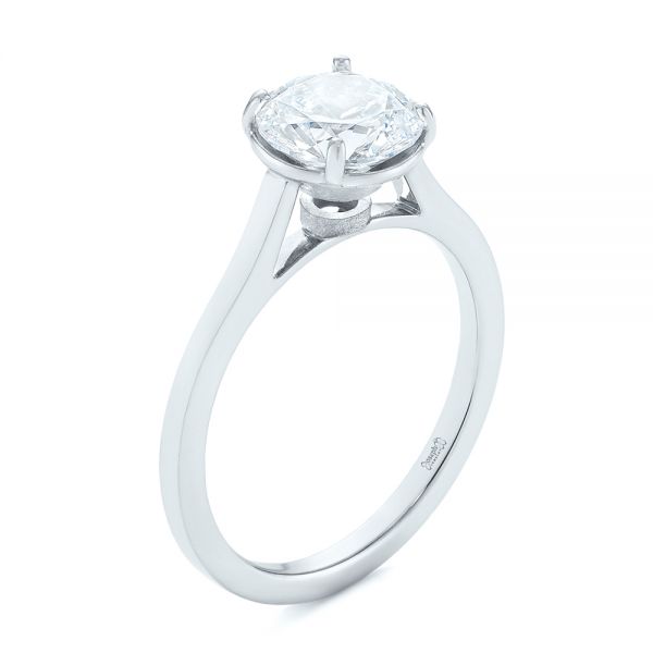14k White Gold 14k White Gold Solitaire Diamond Engagement Ring - Three-Quarter View - 104008