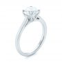 18k White Gold Solitaire Diamond Engagement Ring - Three-Quarter View -  104087 - Thumbnail