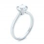 14k White Gold Solitaire Diamond Engagement Ring - Three-Quarter View -  104090 - Thumbnail