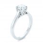18k White Gold Solitaire Diamond Engagement Ring - Three-Quarter View -  104116 - Thumbnail