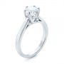18k White Gold Solitaire Diamond Engagement Ring - Three-Quarter View -  104120 - Thumbnail