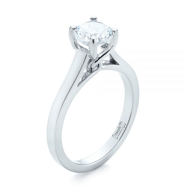  Platinum Platinum Solitaire Diamond Engagement Ring - Three-Quarter View -  104174