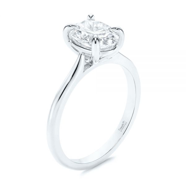 14k White Gold 14k White Gold Solitaire Diamond Engagement Ring - Three-Quarter View -  106437