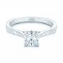 18k White Gold Solitaire Diamond Engagement Ring - Flat View -  102195 - Thumbnail
