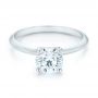 14k White Gold Solitaire Diamond Engagement Ring - Flat View -  103141 - Thumbnail