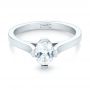 18k White Gold Solitaire Diamond Engagement Ring - Flat View -  103274 - Thumbnail