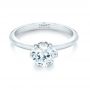 14k White Gold Solitaire Diamond Engagement Ring - Flat View -  103296 - Thumbnail