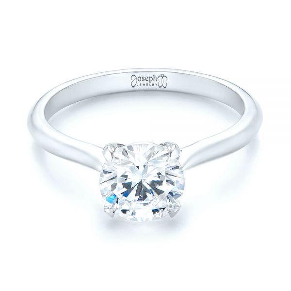 18k White Gold 18k White Gold Solitaire Diamond Engagement Ring - Flat View - 103297