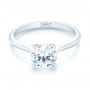 18k White Gold 18k White Gold Solitaire Diamond Engagement Ring - Flat View -  103297 - Thumbnail
