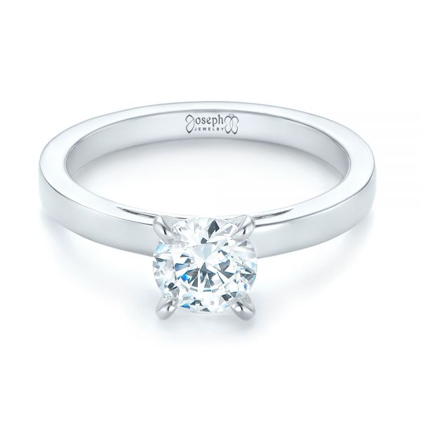  Platinum Platinum Solitaire Diamond Engagement Ring - Flat View -  103421