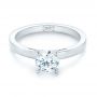 14k White Gold Solitaire Diamond Engagement Ring - Flat View -  103421 - Thumbnail