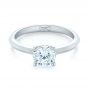 18k White Gold Solitaire Diamond Engagement Ring - Flat View -  103987 - Thumbnail