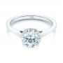 18k White Gold Solitaire Diamond Engagement Ring - Flat View -  104008 - Thumbnail