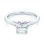 18k White Gold Solitaire Diamond Engagement Ring - Flat View -  104087 - Thumbnail