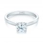 14k White Gold Solitaire Diamond Engagement Ring - Flat View -  104090 - Thumbnail