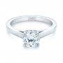18k White Gold Solitaire Diamond Engagement Ring - Flat View -  104116 - Thumbnail