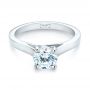 18k White Gold Solitaire Diamond Engagement Ring - Flat View -  104174 - Thumbnail