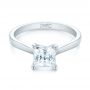 14k White Gold Solitaire Diamond Engagement Ring - Flat View -  104180 - Thumbnail