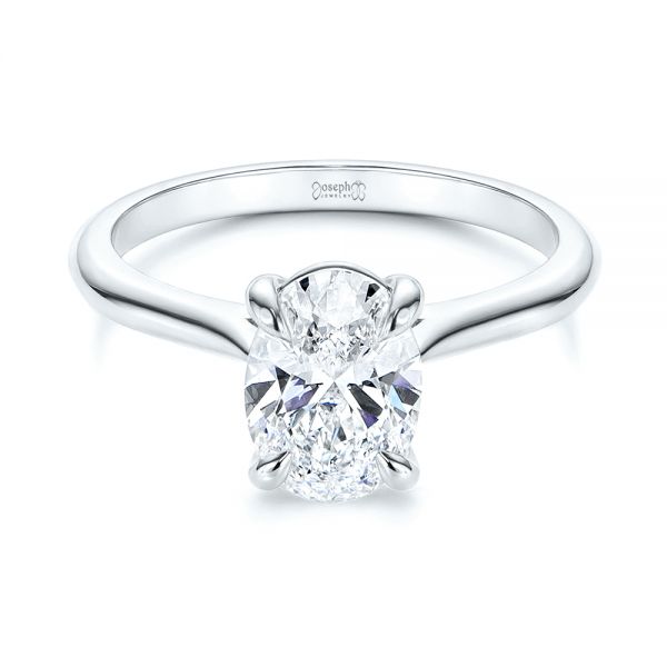 18k White Gold 18k White Gold Solitaire Diamond Engagement Ring - Flat View -  106437