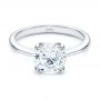 14k White Gold 14k White Gold Solitaire Diamond Engagement Ring - Flat View -  107133 - Thumbnail