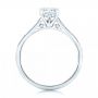 18k White Gold Solitaire Diamond Engagement Ring - Front View -  102195 - Thumbnail