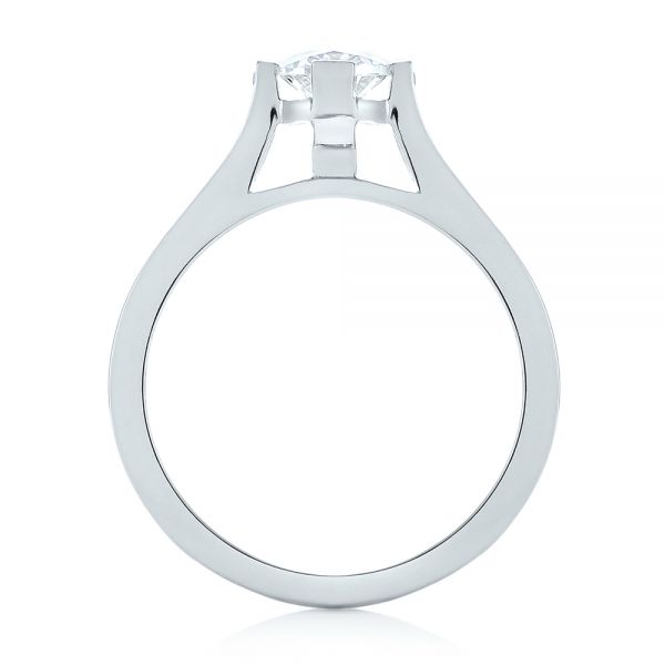 18k White Gold Solitaire Diamond Engagement Ring - Front View -  103274