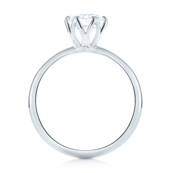 14k White Gold Solitaire Diamond Engagement Ring - Front View -  103296