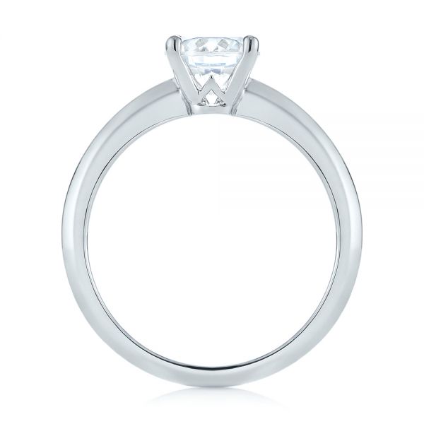 18k White Gold Solitaire Diamond Engagement Ring - Front View -  103987