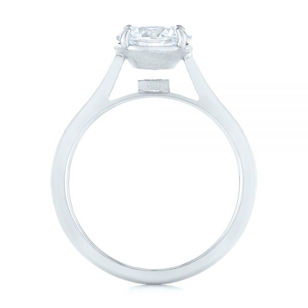 18k White Gold Solitaire Diamond Engagement Ring - Front View -  104008