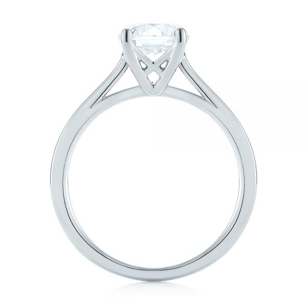 14k White Gold 14k White Gold Solitaire Diamond Engagement Ring - Front View -  104087