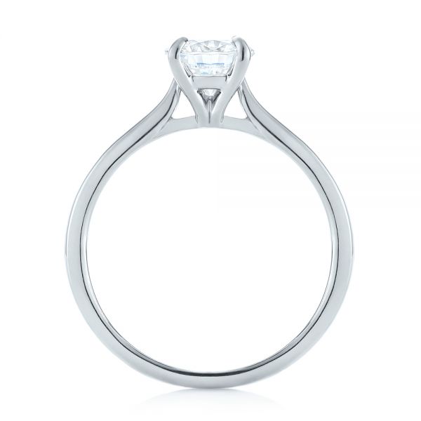 14k White Gold Solitaire Diamond Engagement Ring - Front View -  104090