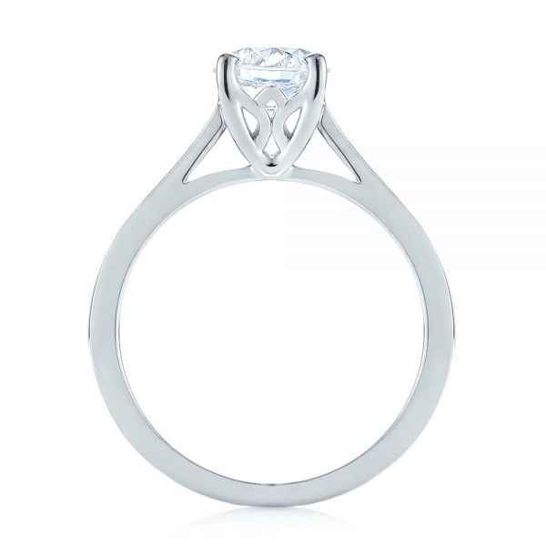 14k White Gold 14k White Gold Solitaire Diamond Engagement Ring - Front View -  104116