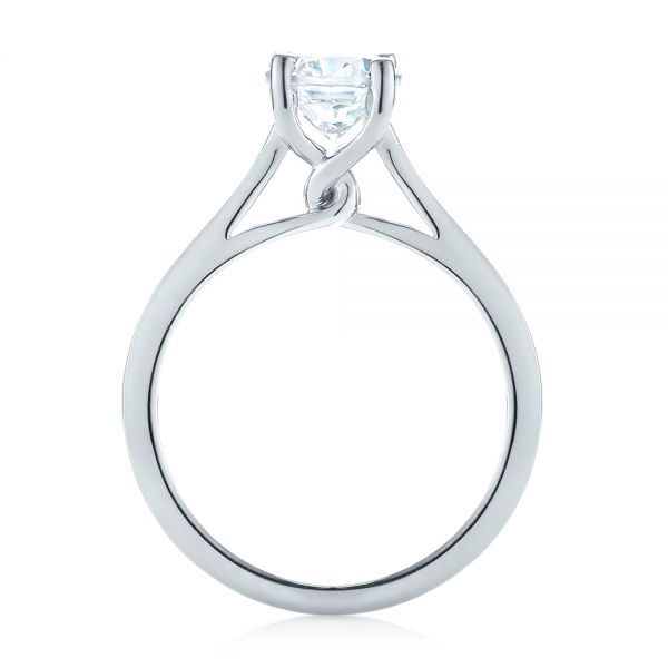 18k White Gold Solitaire Diamond Engagement Ring - Front View -  104174