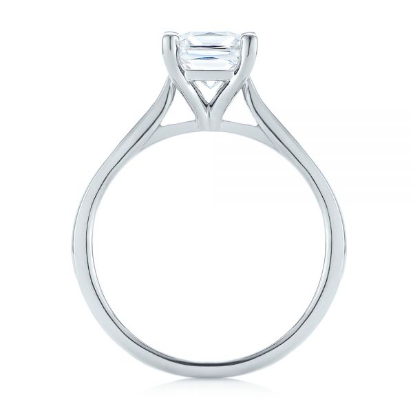 14k White Gold Solitaire Diamond Engagement Ring - Front View - 104180