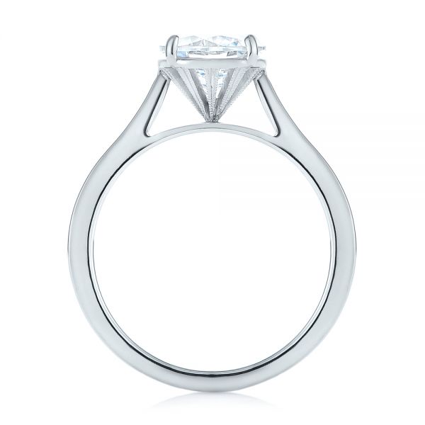 18k White Gold 18k White Gold Solitaire Diamond Engagement Ring - Front View -  104209