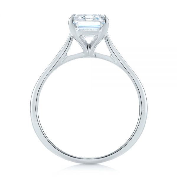 14k White Gold Solitaire Diamond Engagement Ring - Front View - 104210