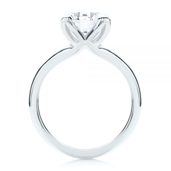 18k White Gold 18k White Gold Solitaire Diamond Engagement Ring - Front View -  107132