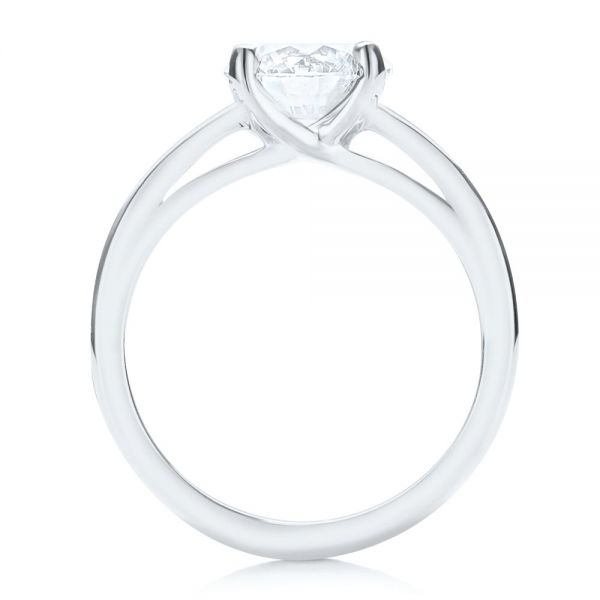 18k White Gold 18k White Gold Solitaire Diamond Engagement Ring - Front View -  107133