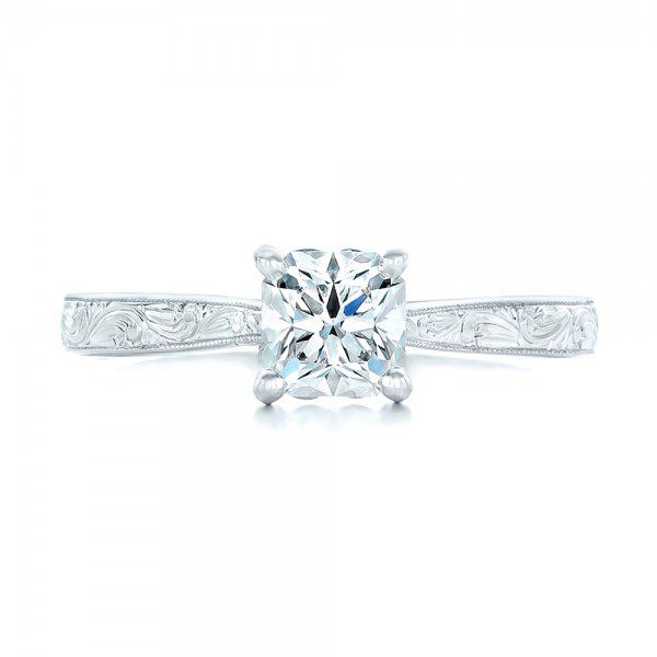  Platinum Platinum Solitaire Diamond Engagement Ring - Top View -  102195