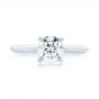 14k White Gold Solitaire Diamond Engagement Ring - Top View -  103141 - Thumbnail