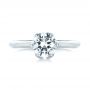 14k White Gold Solitaire Diamond Engagement Ring - Top View -  103296 - Thumbnail