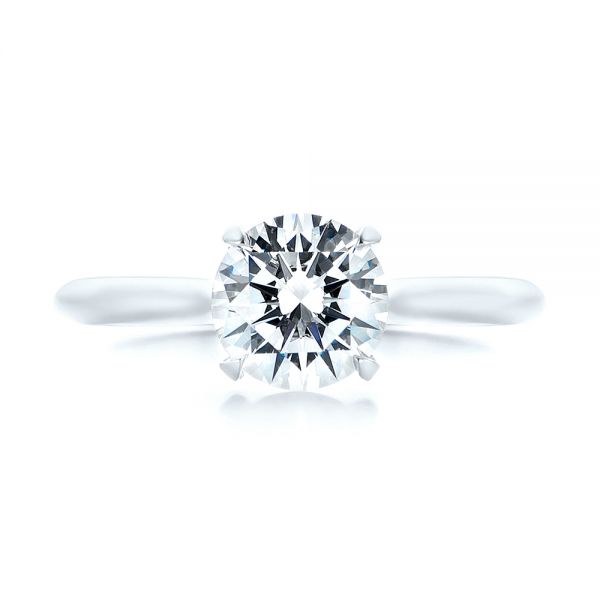 18k White Gold 18k White Gold Solitaire Diamond Engagement Ring - Top View -  103297