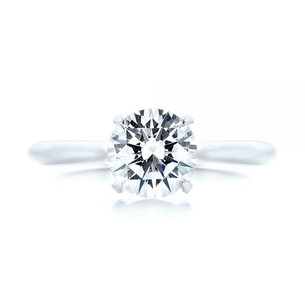 18k White Gold 18k White Gold Solitaire Diamond Engagement Ring - Top View - 103297