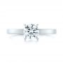 14k White Gold Solitaire Diamond Engagement Ring - Top View -  103421 - Thumbnail