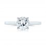 18k White Gold Solitaire Diamond Engagement Ring - Top View -  104087 - Thumbnail