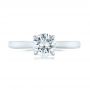 14k White Gold Solitaire Diamond Engagement Ring - Top View -  104090 - Thumbnail
